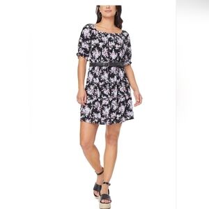 Wallflower Black and Pink Floral Mini Dress S